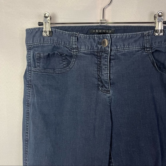 Theory Bethany Dark Wash Ruched Back Skinny Jeans 8 - Picture 3 of 3